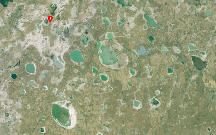 吉林西部星罗密布的湖群。红色标记处为龙沼镇.png