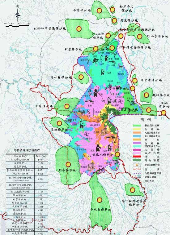 长白山地区现状地区资源分布图