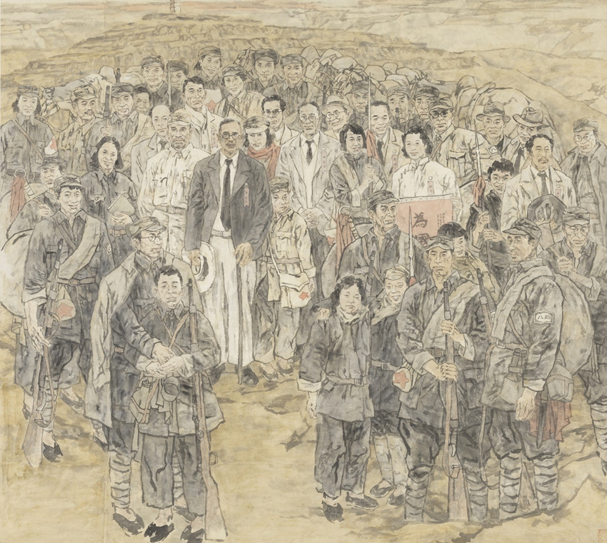 ZGWH0045273 国4197  陈嘉庚在延安   郭东健  国画    2011年   237×257厘米     中国美术馆收藏(1)_副本.jpg